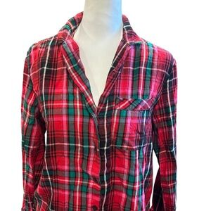 Victoria's Secret Red and Green Plaid Pajama Pants And Top Both Size XS